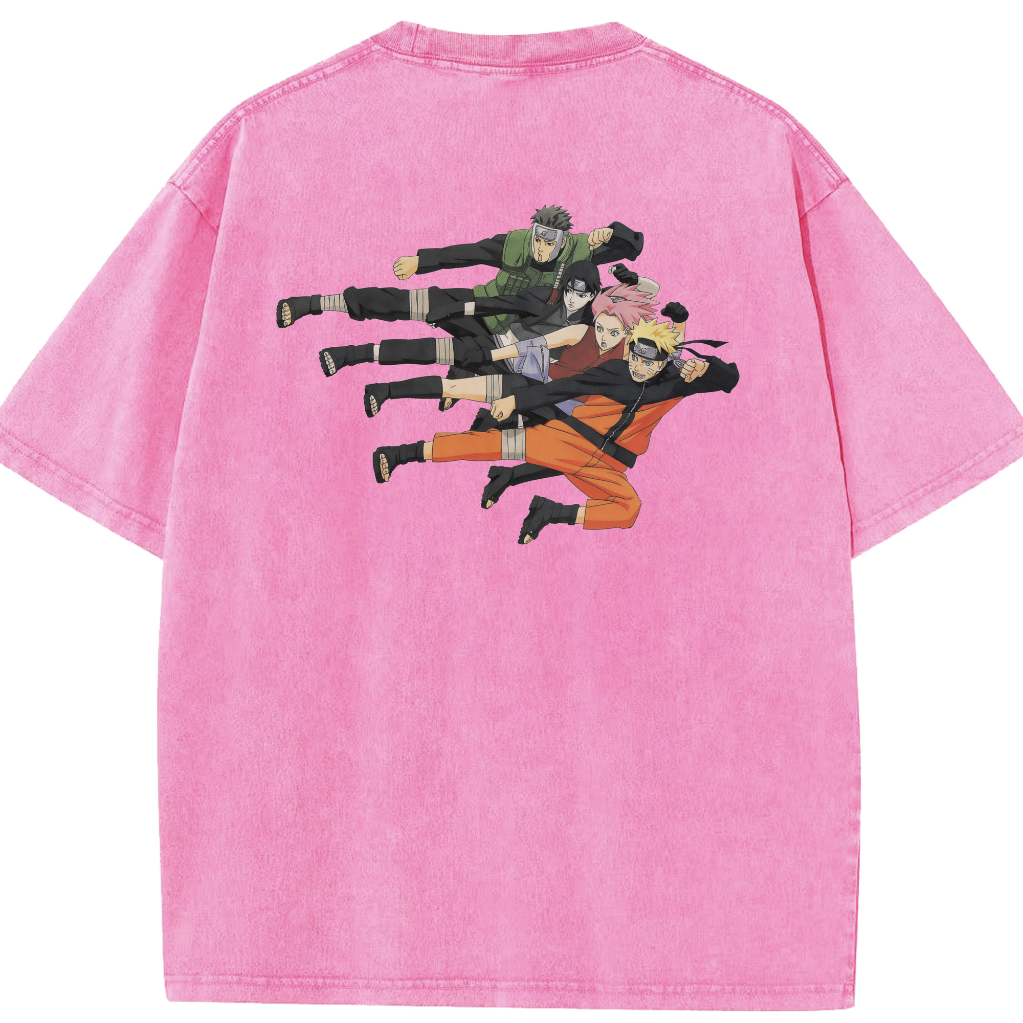 （画像用） NARUTO -ナルト- うずまき ナルト Uzumaki Naruto 綿100% ヴィンテージ風 半袖Tシャツ（背面プリント）